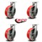 Service Caster 12 Inch Extra Heavy Duty Red Poly on Cast Iron Wheel Swivel Caster, 4PK SCC-KP92S1230-PUR-RS-4 - alternate 6